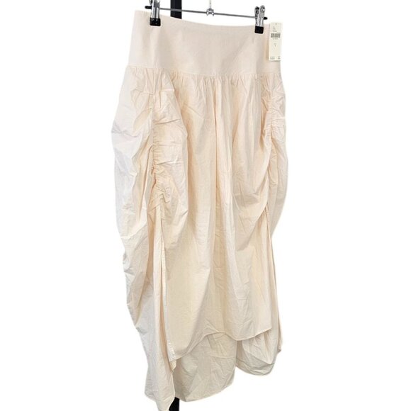 Anthropologie Draped Poplin Midi Skirt - Light Pink, Ruched, Size M, NWT - Picture 3 of 8